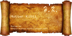 Hutter Kitti névjegykártya